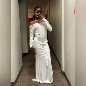 Elegant Off-Shoulder White Dress